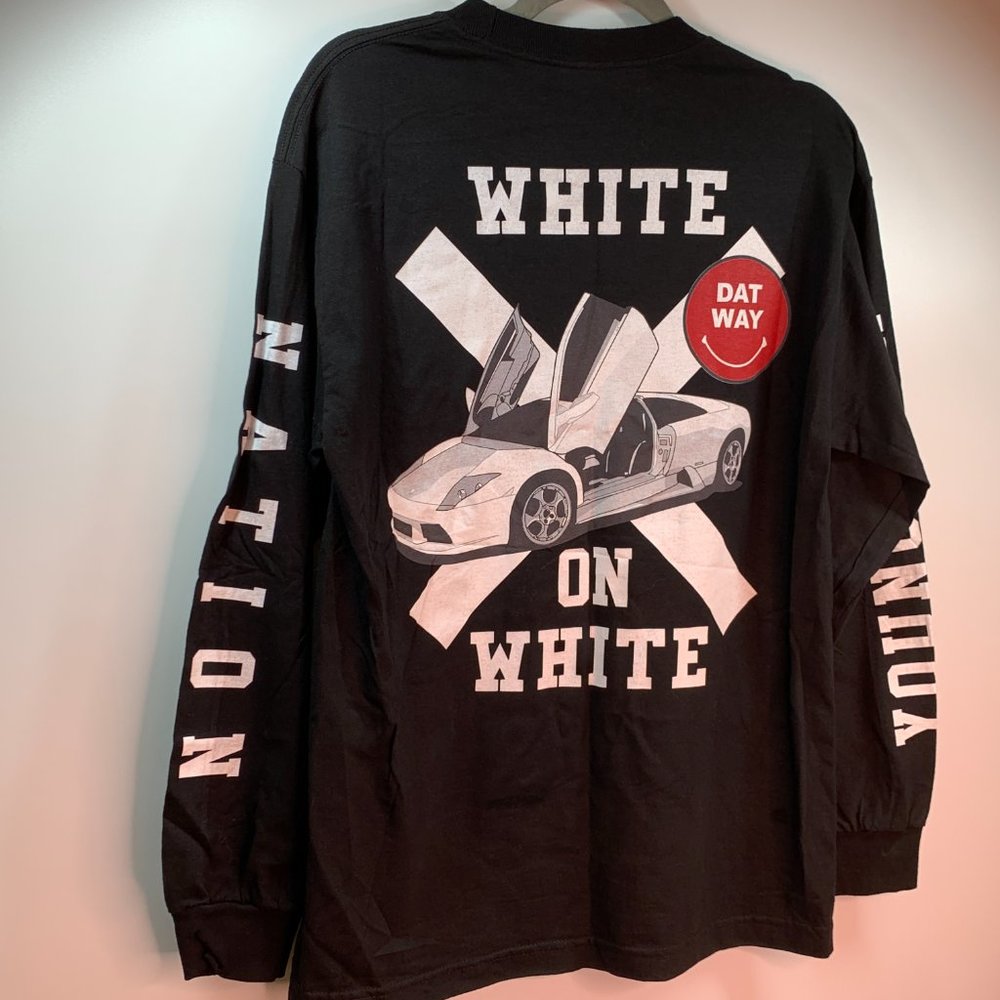 YRN Yung Rich Nation Men's Black Graphic Long Sleeve T Shirt Medium NWOT